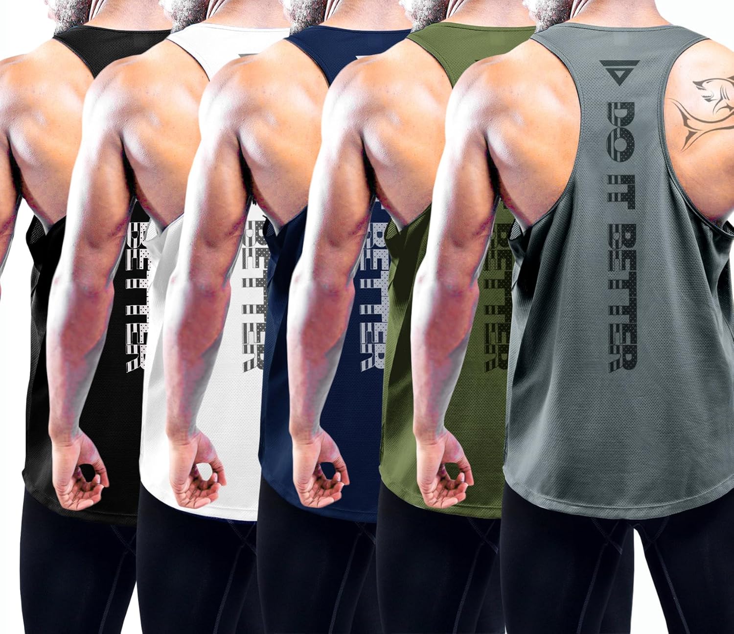 Boyzn Men's 1, 3 or 5 Pack Y-Back Workout Tank Tops, Athletic Muscle Gym Tank Tops, Fitness Bodybuilding Sleeveless T-Shirts