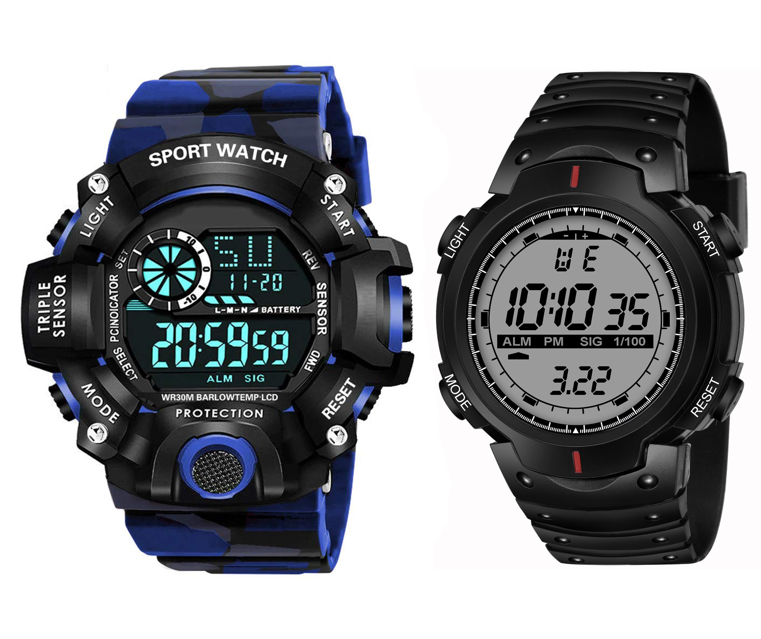 The Shopoholic Digital Blue Army Belt Multi-Functional Day Date Month with Night Light Function Watch Combo for Mens and Kids Watch for Boys (B0CK8611PF) Amazon Price History, Amazon Price Tracker