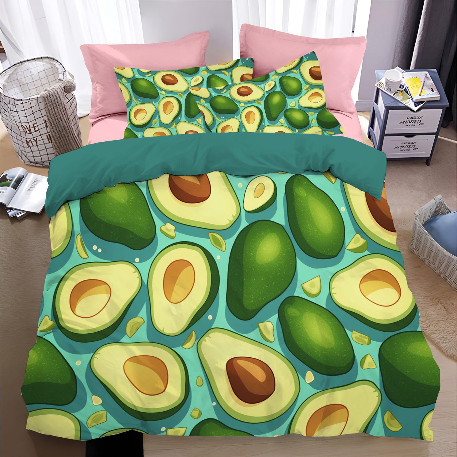 Housse de Couette 220x240 Avocat en microfibre douce