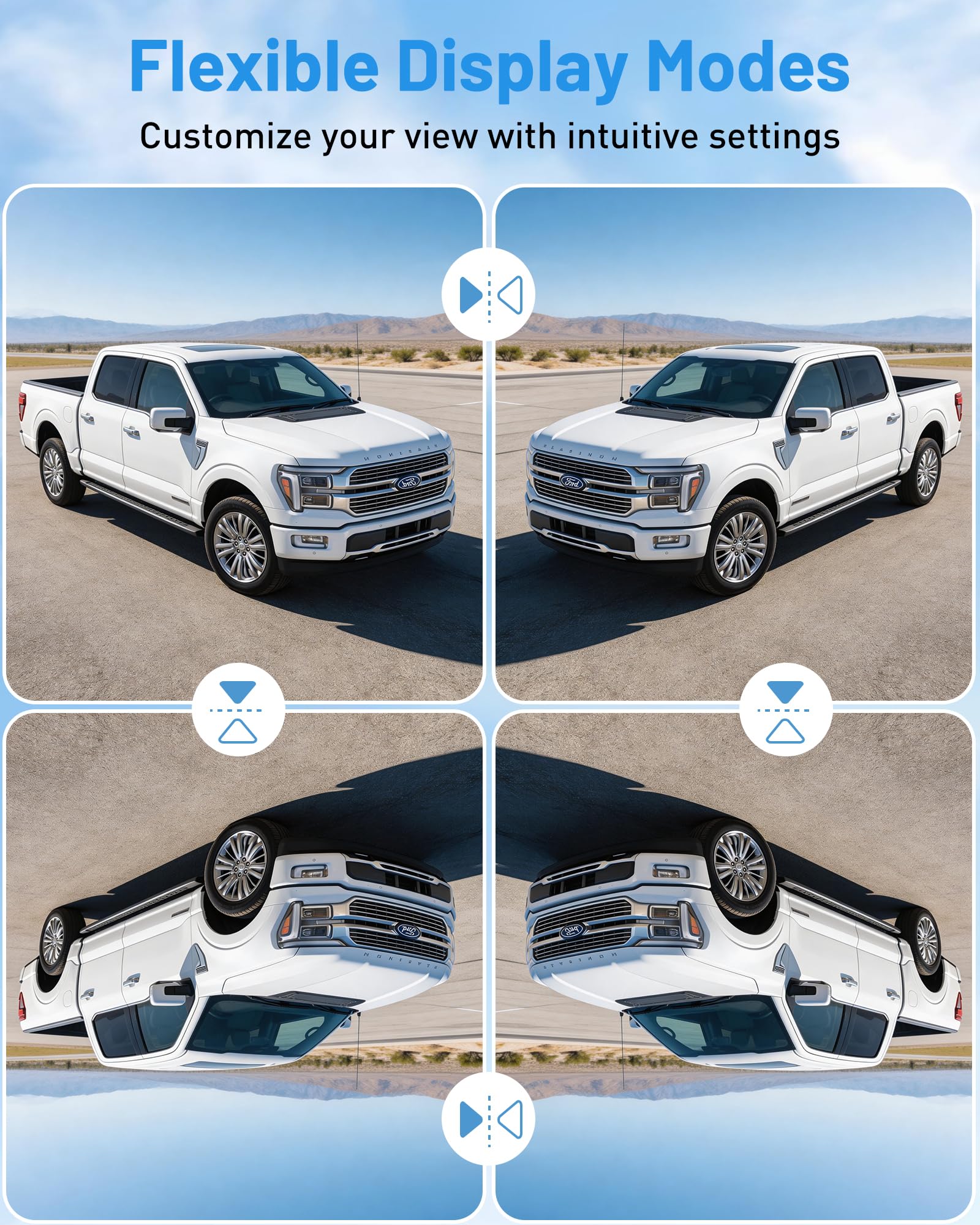 Cámara de visión trasera inalámbrica, 2,4 GHz, kit de cámara trasera HD, cámara de visión nocturna, IP68 K, impermeable, multipantalla para camión, coche, RV/SUV/remolque