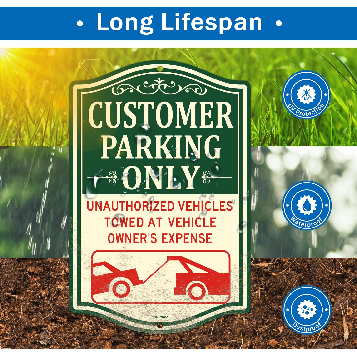 Customer Parking Only Sign Unauthorized Vehicles Will Be Towed