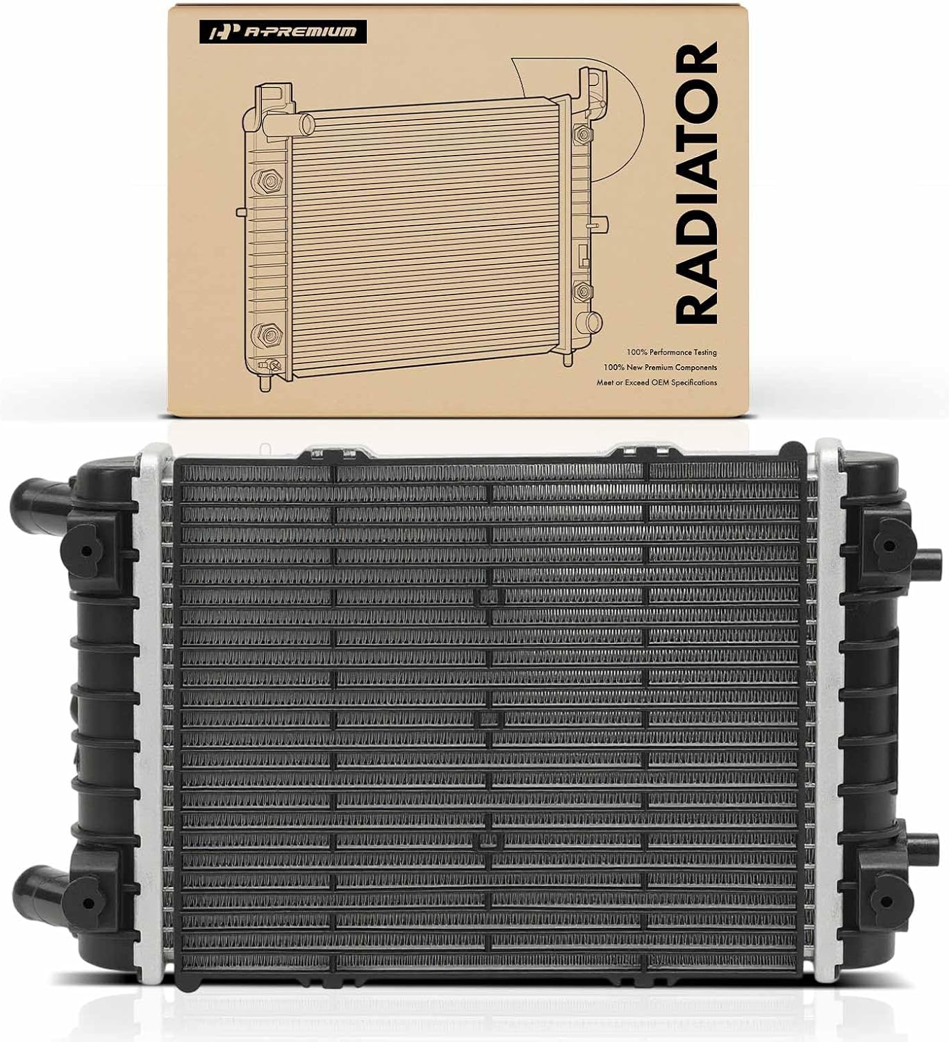 A-Premium Engine Coolant Radiator Assembly Compatible with Audi Q7 2017 2018 2019, 3.0L, Supercharged