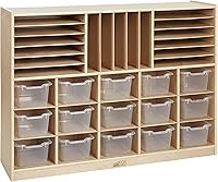 Vista 1 de Estantería de almacenamiento con varios compartimentos hecha de madera de abedul, marca ECR4Kids, 1