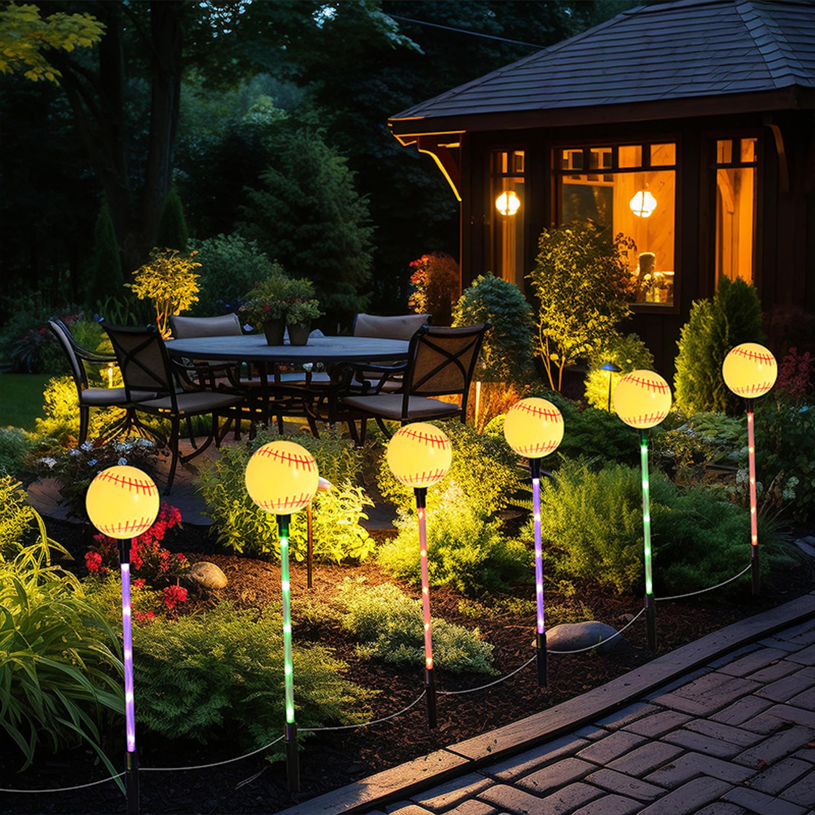 Lumières LED de jardin baseball pour illuminer vos soirées sur le patio