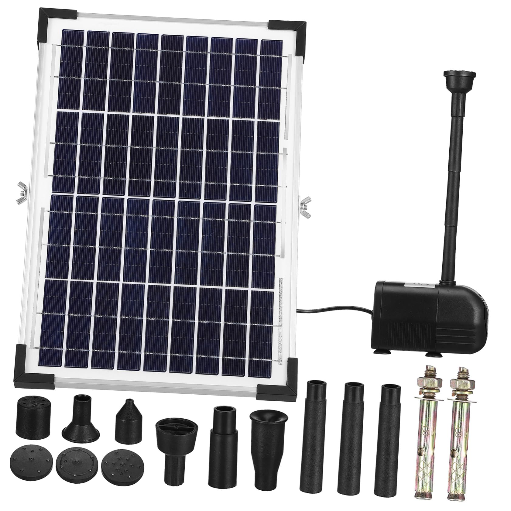 Fontana Abs Giardino 12w per Nera in Solare Bsv-sp100 Esterno | Capacità 1350l/h, Angoli Regolabili, Installazione Semplice, Costruzione Robusta