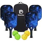 DULCE DOM USAPA Approved Fiberglass Pickleball Paddles Set of 4, Lightweight Pickleball Set with 4 Pickleballs and Pickleball Bag, Pickle Ball Equipment for Men Women, Blue