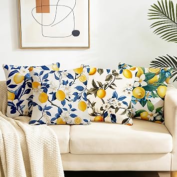 Short Plush Throw Pillow Covers 18x18 Set of 4, Decorative Soft Cushion Cases for Sofa Couch Bedroom Living Room, Modern Home Decor Pillowcases