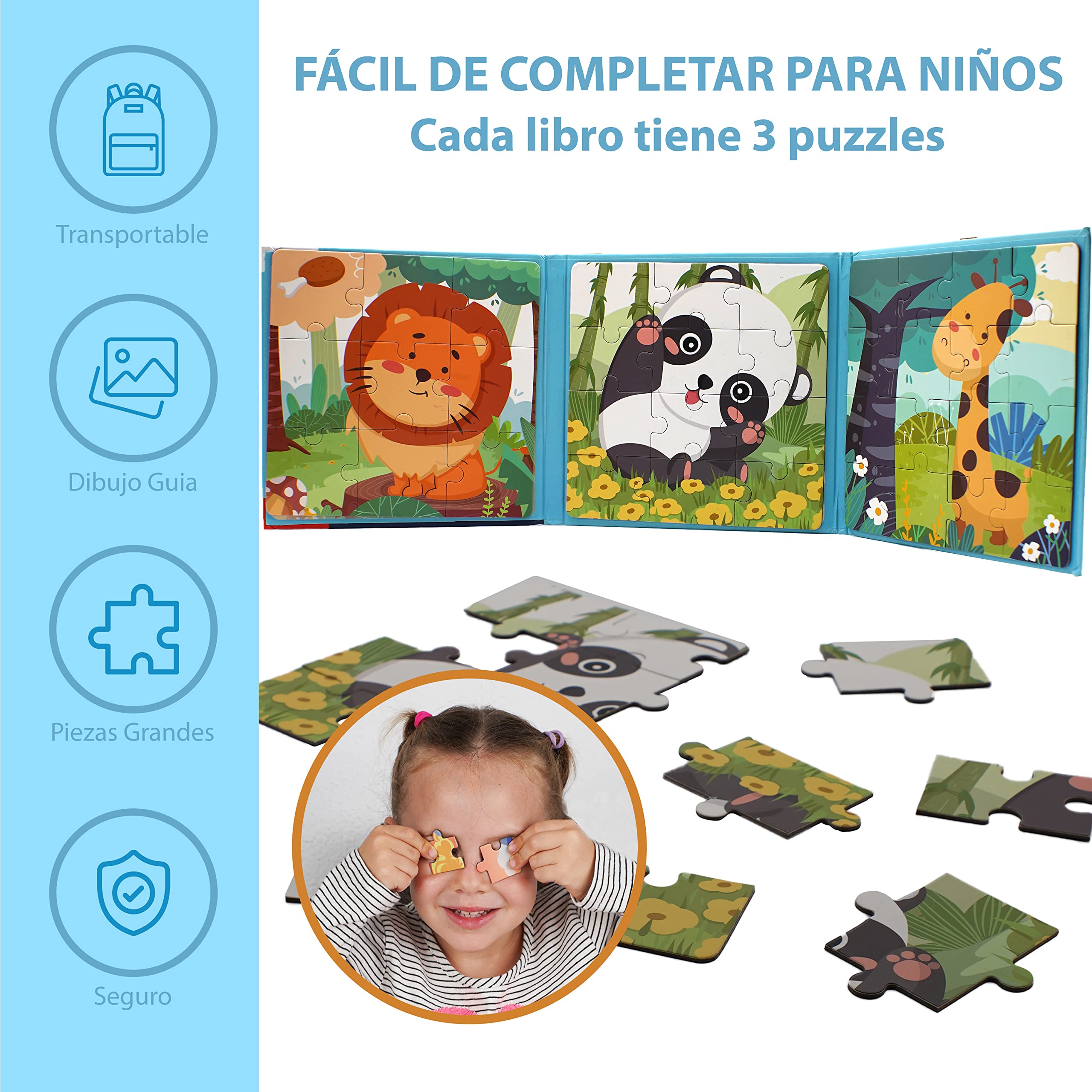 HALFTOYS Rompecabezas Magnético 3D Hipopótamo | Juguetes De Aprendizaje Temprano Para Mayores De 3 Años | Juego De Juguetes Educativos STEM Para Niños Y Niñas | Juguetes Interactivos Para El Cerebro
