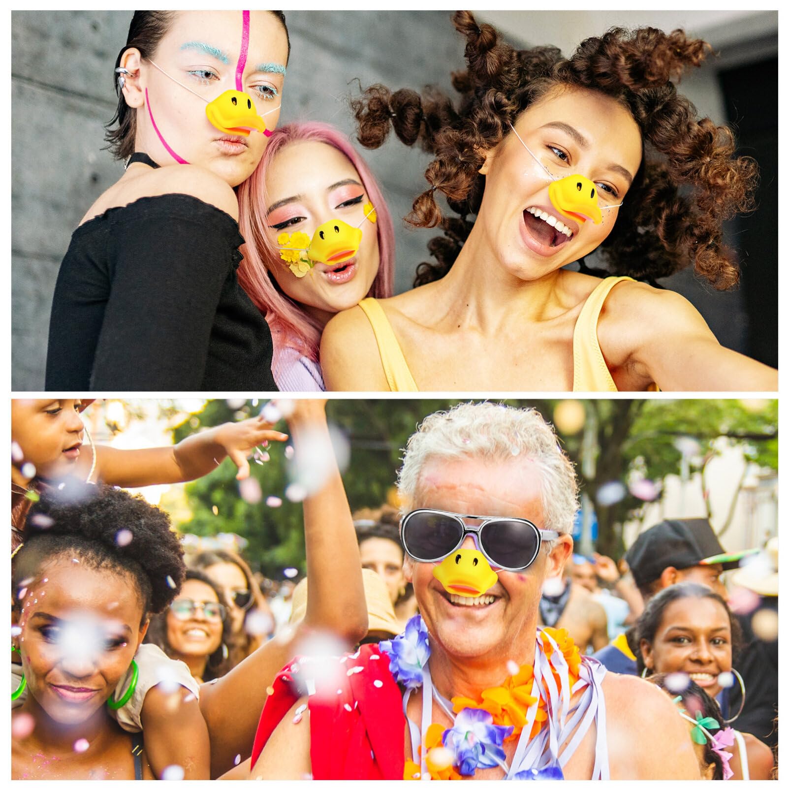 IMIKEYA Duck Bill Nose Duck,4 Pcs Funny Yellow Duck Nose Duck Nose Costume Accessory Snout Fancy Duck Props Masquerade Masks for Mardi Gras Cosplay Halloween