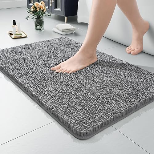 Miniatura 18 de LOCHAS - Tapete peludo, lavable, antideslizante y absorbente de 24 x 17 pulgadas, para baño, bañera o ducha, afelpado, de felpilla, suave, color