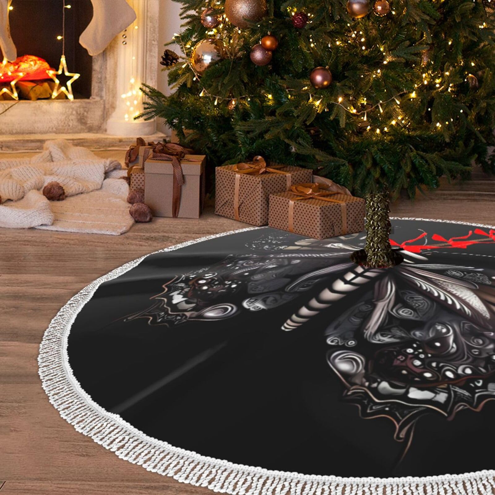 Tapis de décoration rustique étanche et jupe de sapin de Noël