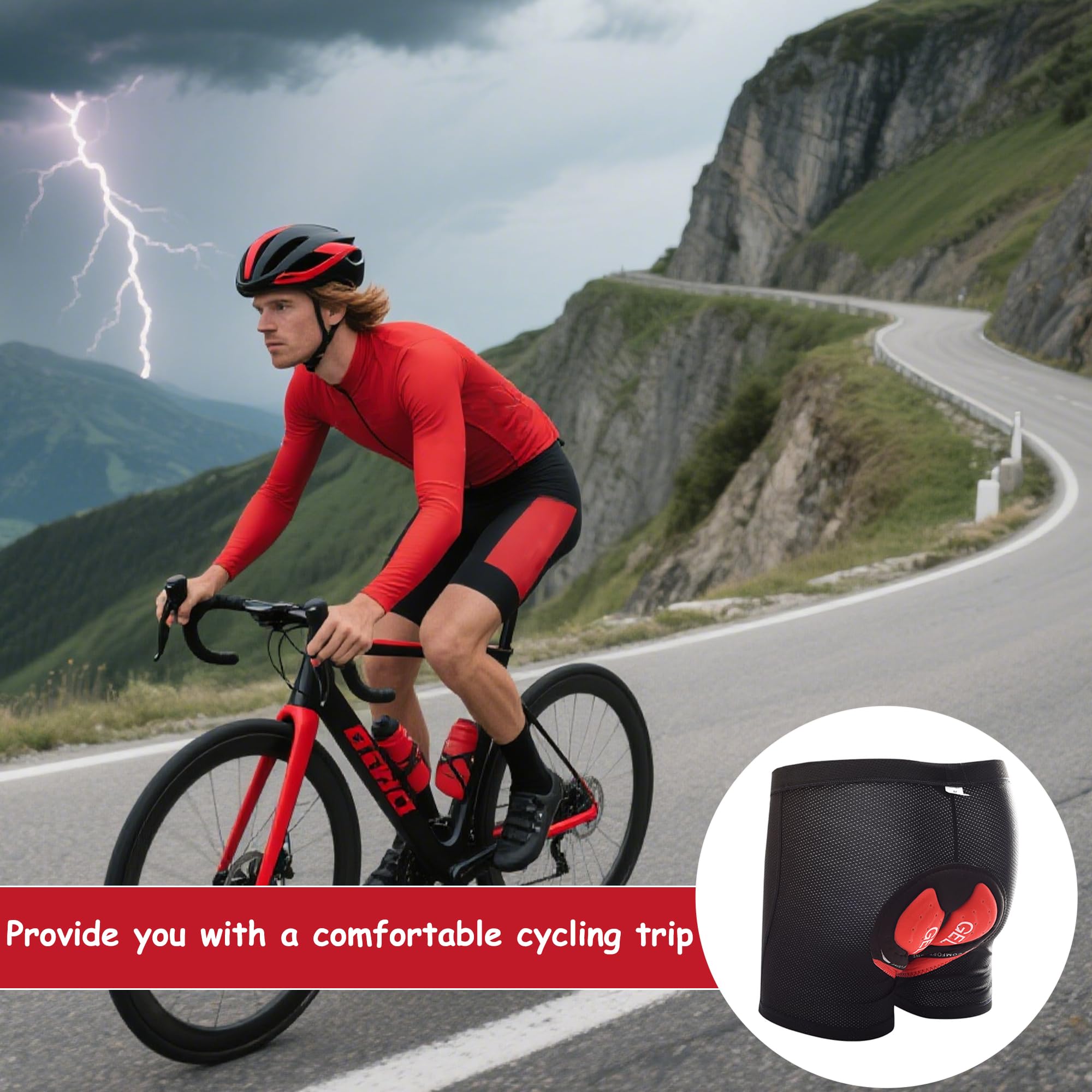 Cyclisme Shorts Gel Rembourré Antichoc Vélo sous-Vêtements Respirant