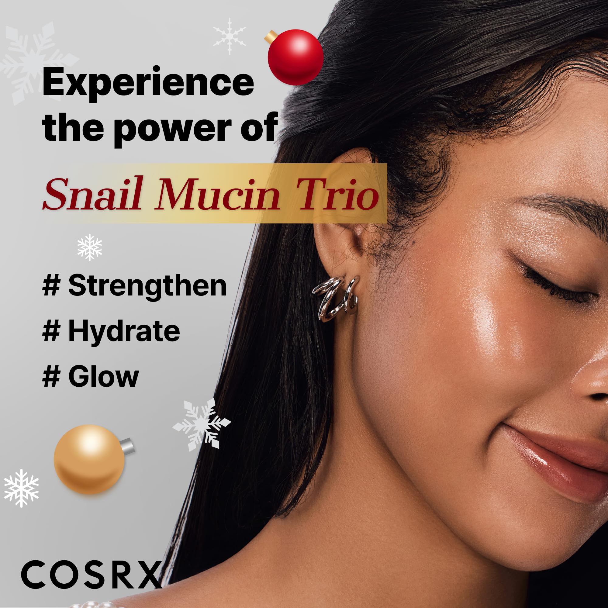 COSRX Snail Mucin Limited Gift Set with Snail Mucin Repairing Serum, Moisturizer & Collagen Face Mask, Korean Skin Care Set, Gifts for Women, Amazon Exclusive