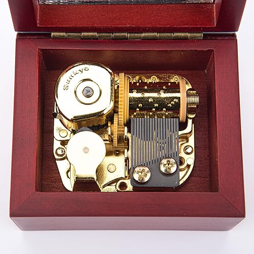 Miniatura 5 de Over The Rainbow - Caja de música de madera grabada con láser, estilo vintage, con manivela a mano, el mejor regalo único para el día de San