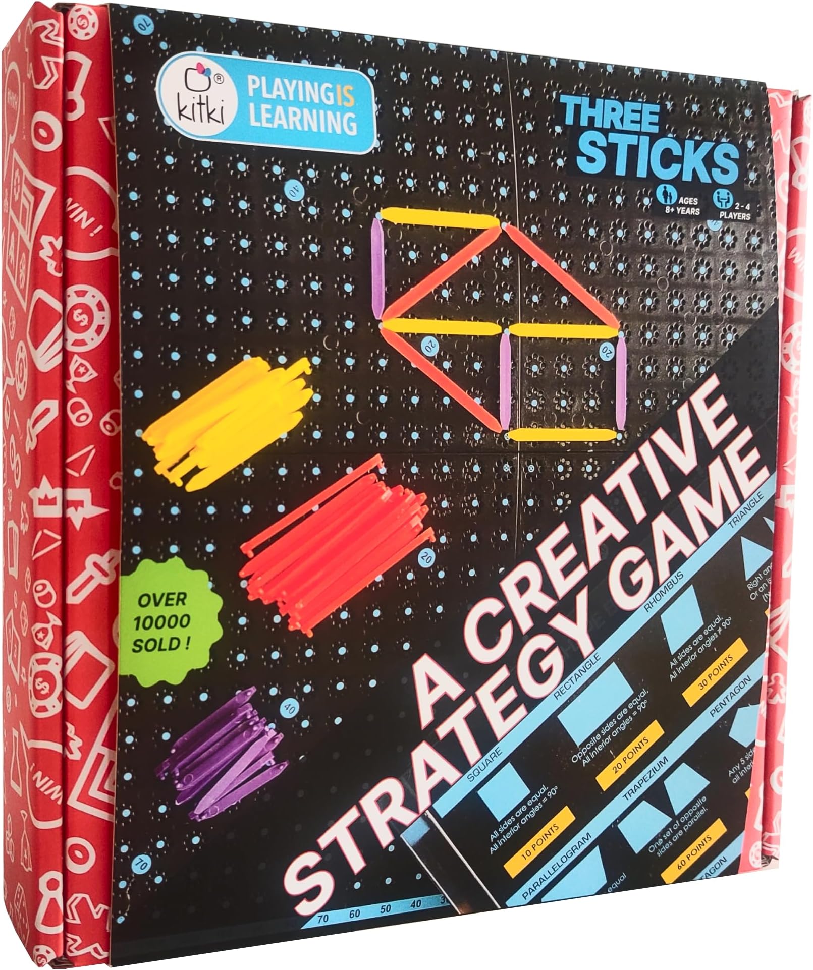 Kitki Three Sticks Creative Thinking Gift Board Game for Kids of Age 8 10 12 Years