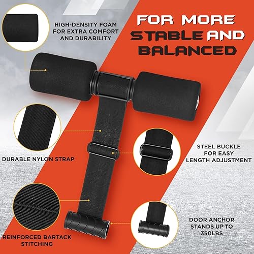 Miniatura 3 de Yes4All Correa ajustable de flexión nórdica para isquiotibiales, ideal para entrenamiento múltiple, sentadillas españolas, correa de isquiotibiales