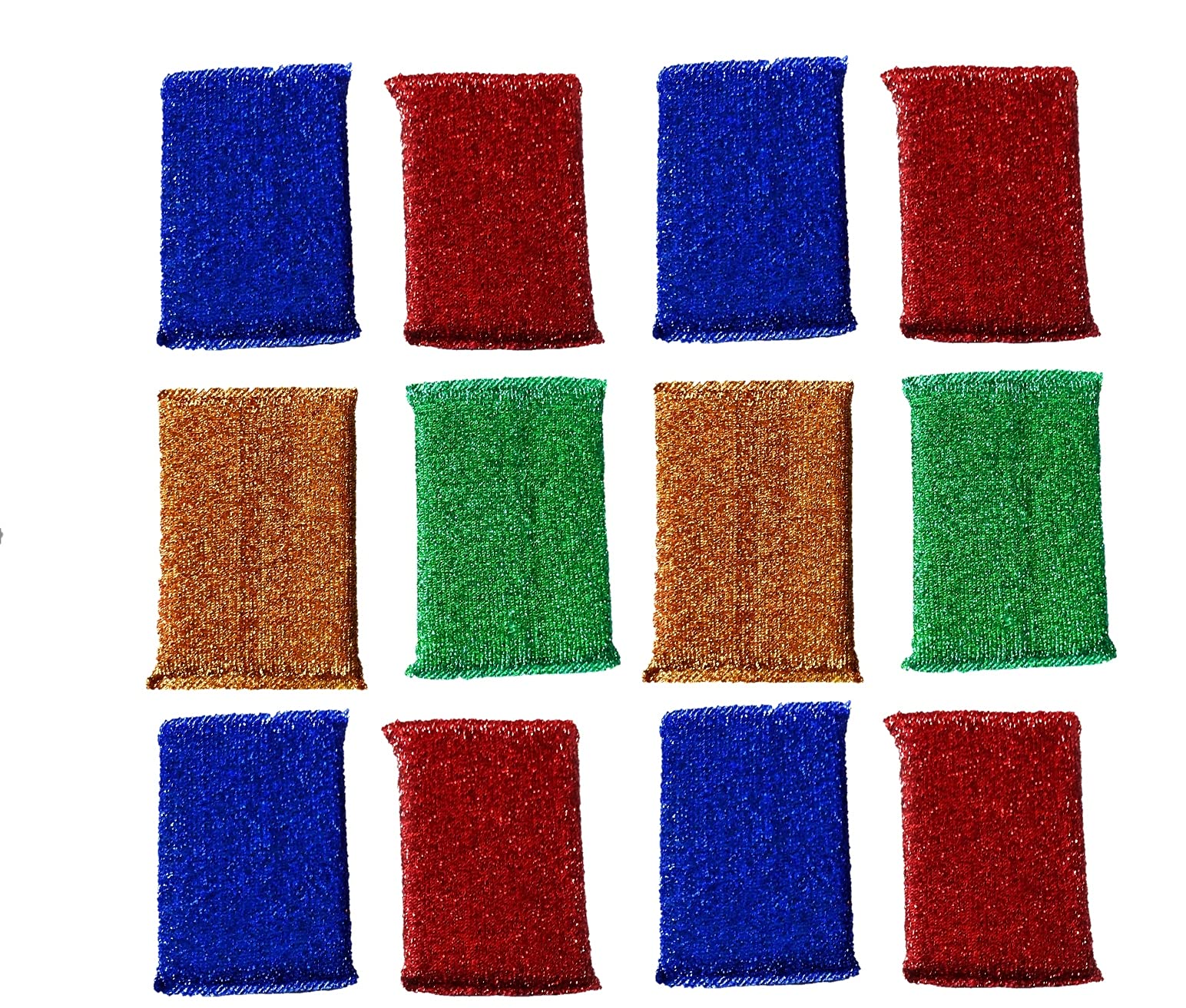 Sanjari Scratch Proof Kitchen Utensil Scrubber Pad | Scrubber Sponge for Pantry | Scrubbing Pads for Dishwashing, Bathroom and Toilet Washing, Floor Cleaning (Pack of 12, Multicolor)