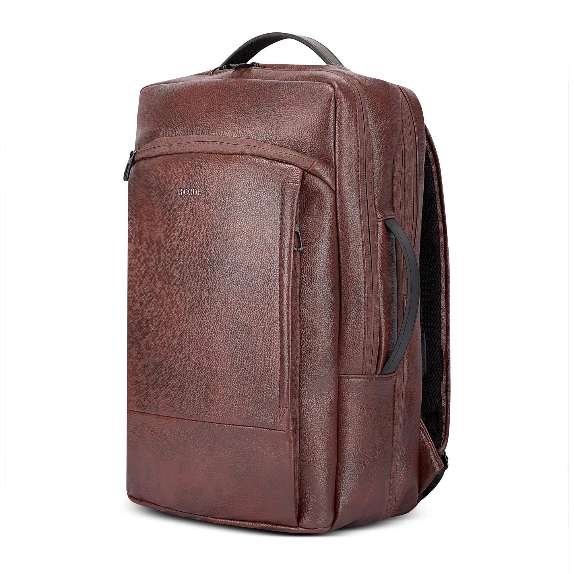 b'code B’CODE Pro-Axis 38L Vegan Leather Laptop Backpack for Men & Women | Expandable Office Bag Fits 15.6 Inch Laptop, Anti-Theft Pocket, Multi-Compartment Business Backpack, 1 Year Warranty-picture-46