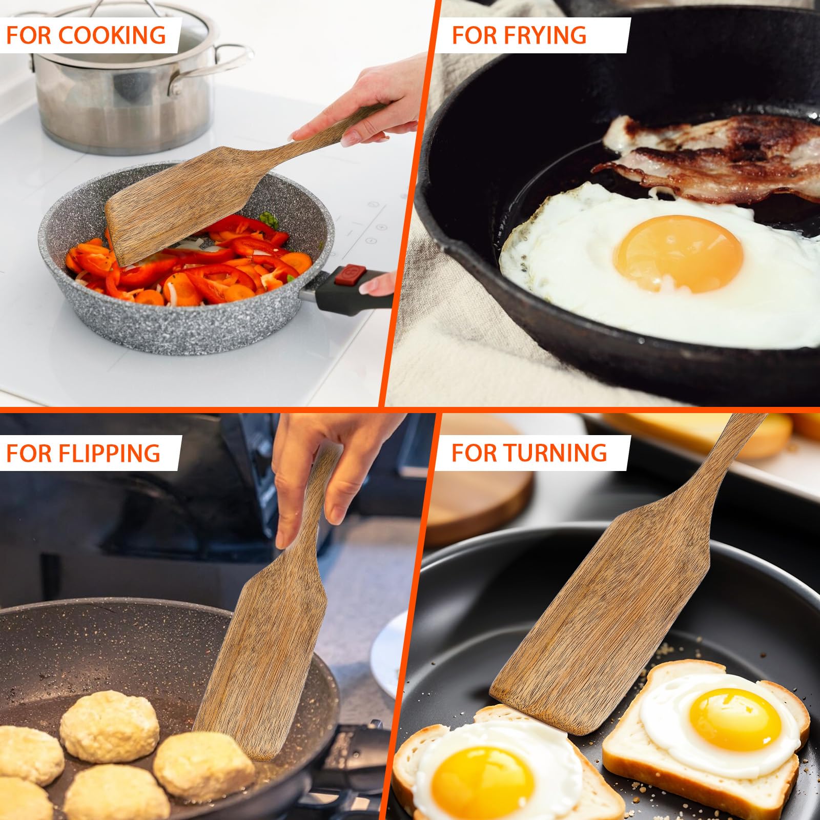 wooden spoon cooking spatula utensil wood spurtle scraper kitchen ladle bowl pancake food tilly living baking wok egg flipper oven cookware whisk scoop heat resistant pot holder fish home bakery sour - Image 7