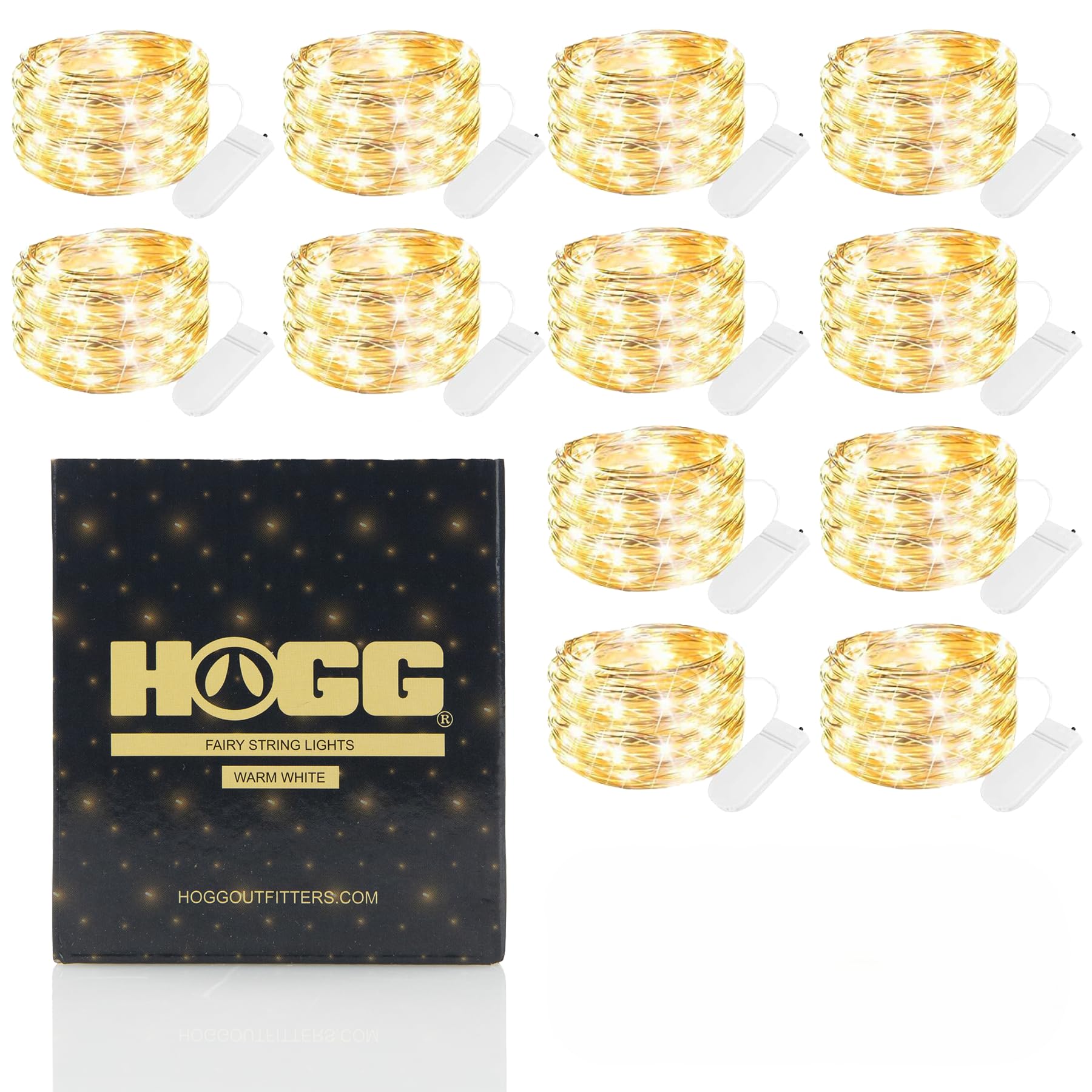 Hogg 12 Pack LED Fairy Lights - 7 ft, Centerpiece Table Decorations for Party, Small LED Lights Battery Operated, Center Pieces Decoration for Table,