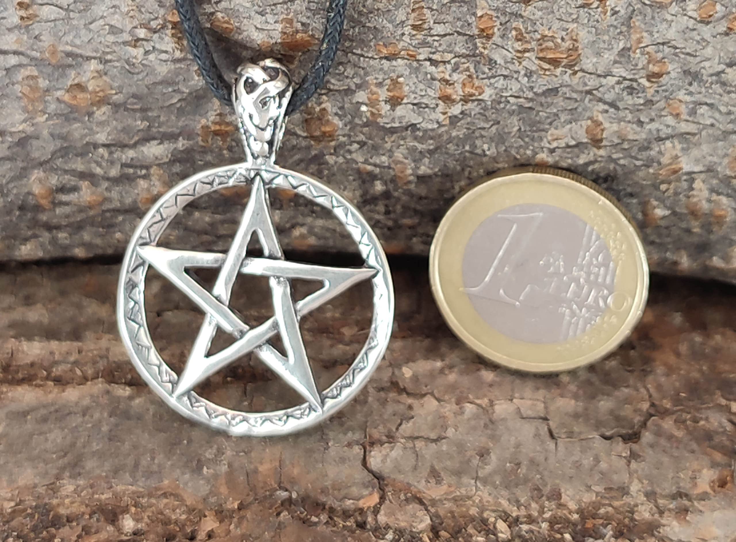 Kiss of Leather - Ciondolo a forma di pentacolo in argento Sterling 925, n. 50