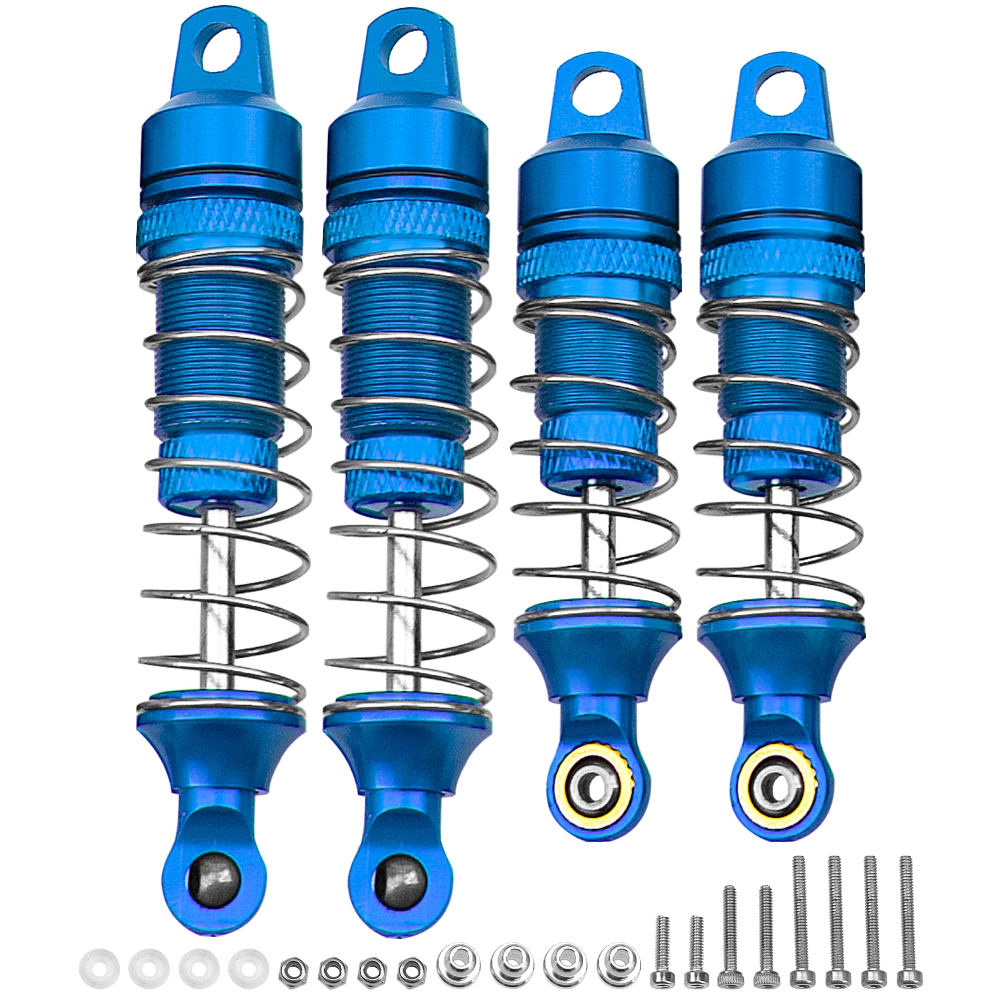 4Pack Vgoohobby Shock Absorber Front Rear Damper Suspension Compatible with 1/18 losi Mini T 2.0 Mini-B 2WD RC Stadium Upgrade Parts (Blue)