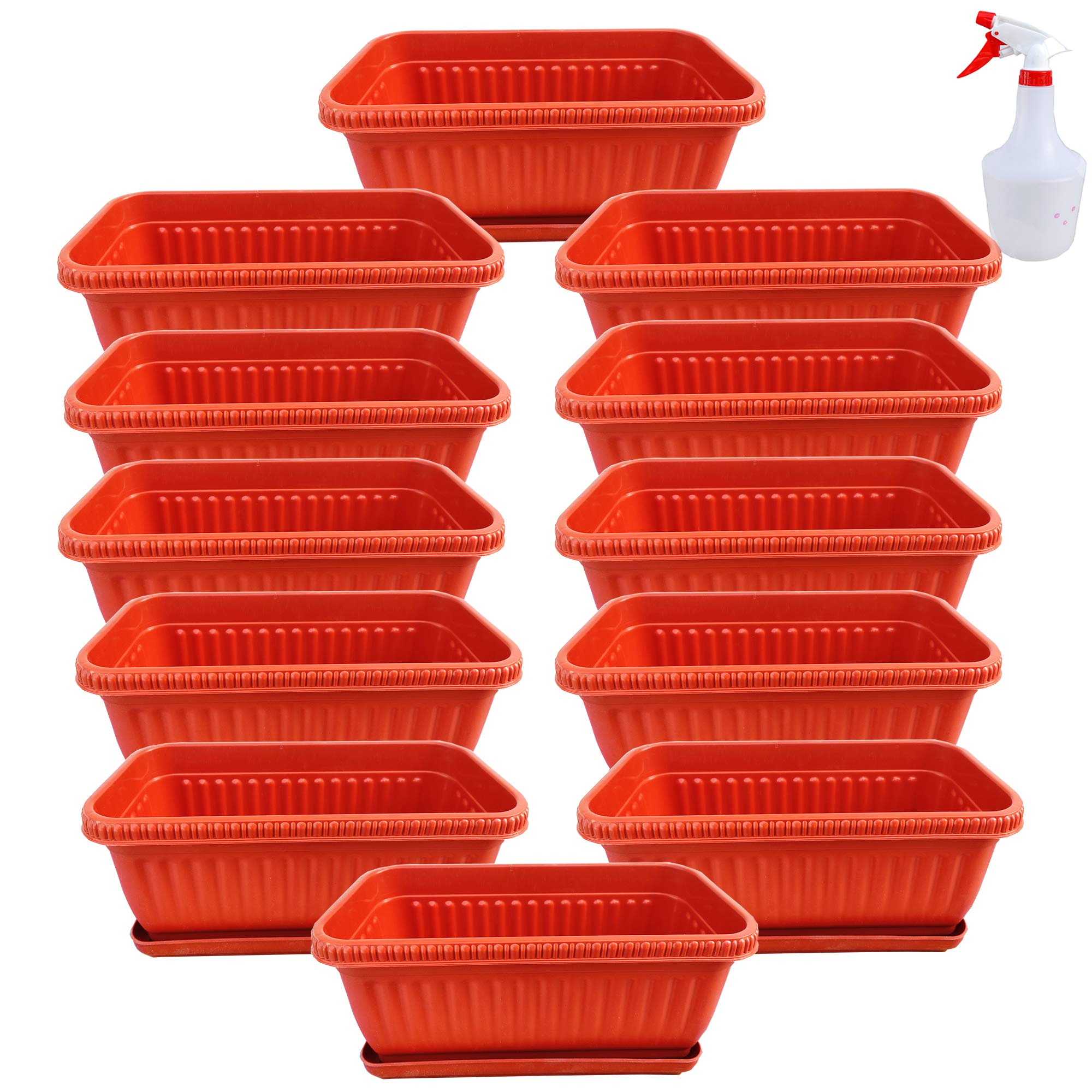 SAI PRASEEDA Garden Balcony_ Size 15 Inch_ Flowering Planter_Pack of 12_ Terracotta Color_with Bottom Tray and Spray Water Bottle SPFPT21 (B08T89DMLJ) Amazon Price History, Amazon Price Tracker