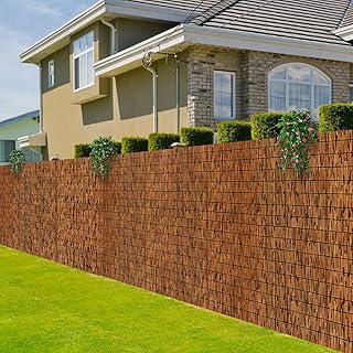 2 Pack Natural Reed Fence,6FT X 16.4FT Bamboo Fencing Privacy Reed Screening for Outdoor, Gallery, Restaurant, Hotel, Patio (Brown)