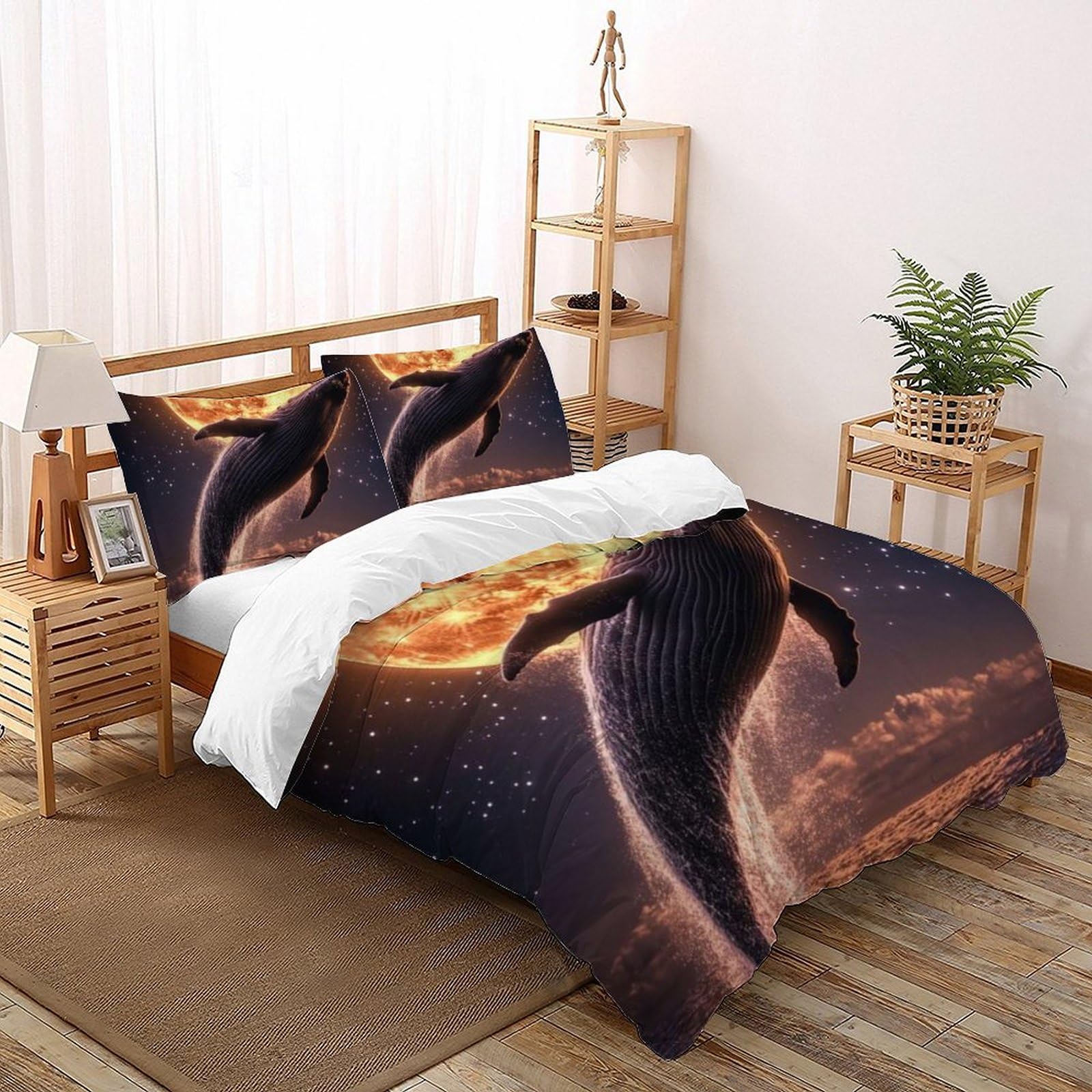 Parure de lit adulte 3 pièces avec housse de couette microfibre et taies 260x220cm