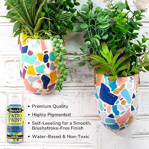 Miniatura 3 de DecoArt Crafter's - Pintura acrílica para patio, 24 colores pastel, pinturas permanentes resistentes a la intemperie para exteriores, 2 onzas
