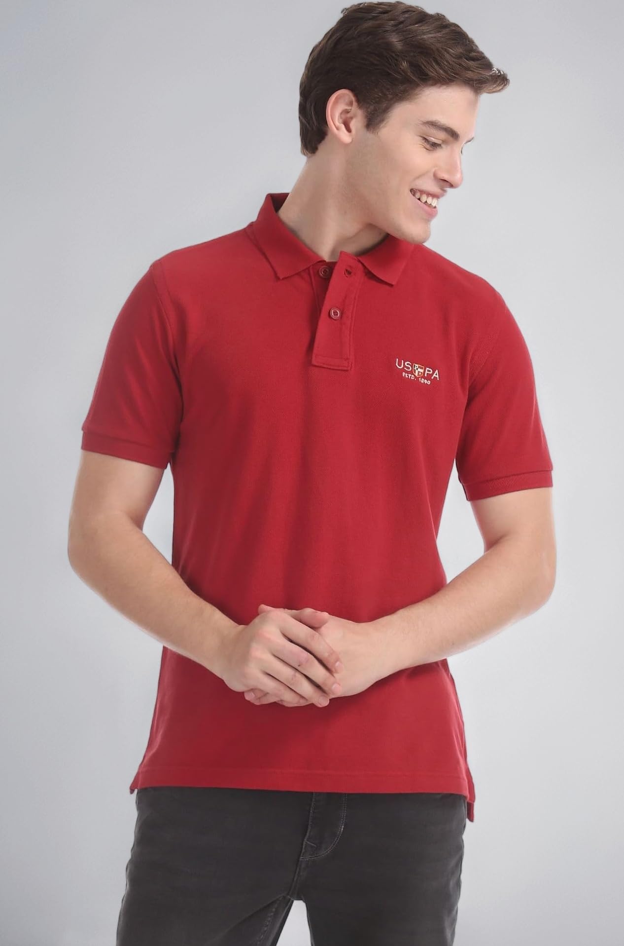 U.S. Polo ASSN. Slim Fit Polo T-Shirt for Men- Ribbed Collar, Pique Knit - Half Sleeves Casual Mens Tshirt