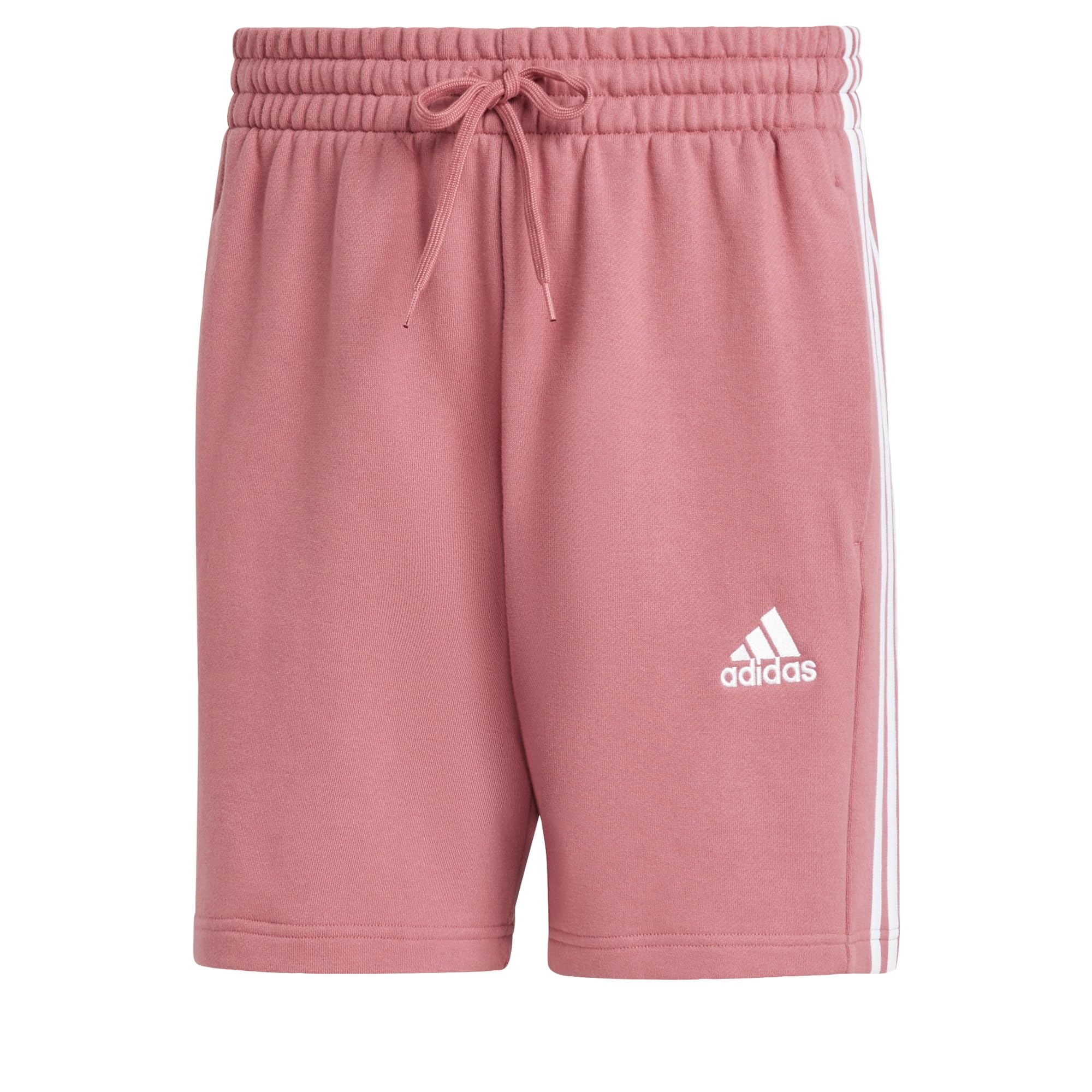 adidas Men's Essentials French Terry 3-Stripes Shorts, preloved Crimson, M