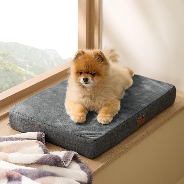 Foto 8 de 8 de Bedsure Cama Ortopédica para Perros Pequeño Lavable, 61x41cm Gris