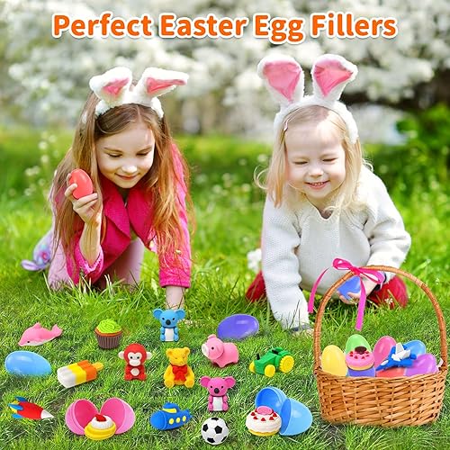 Miniatura 9 de Arscniek Paquete de 110 borradores de animales para niños a granel lindo escritorio para mascotas caja del tesoro juguetes para premios de aula mini