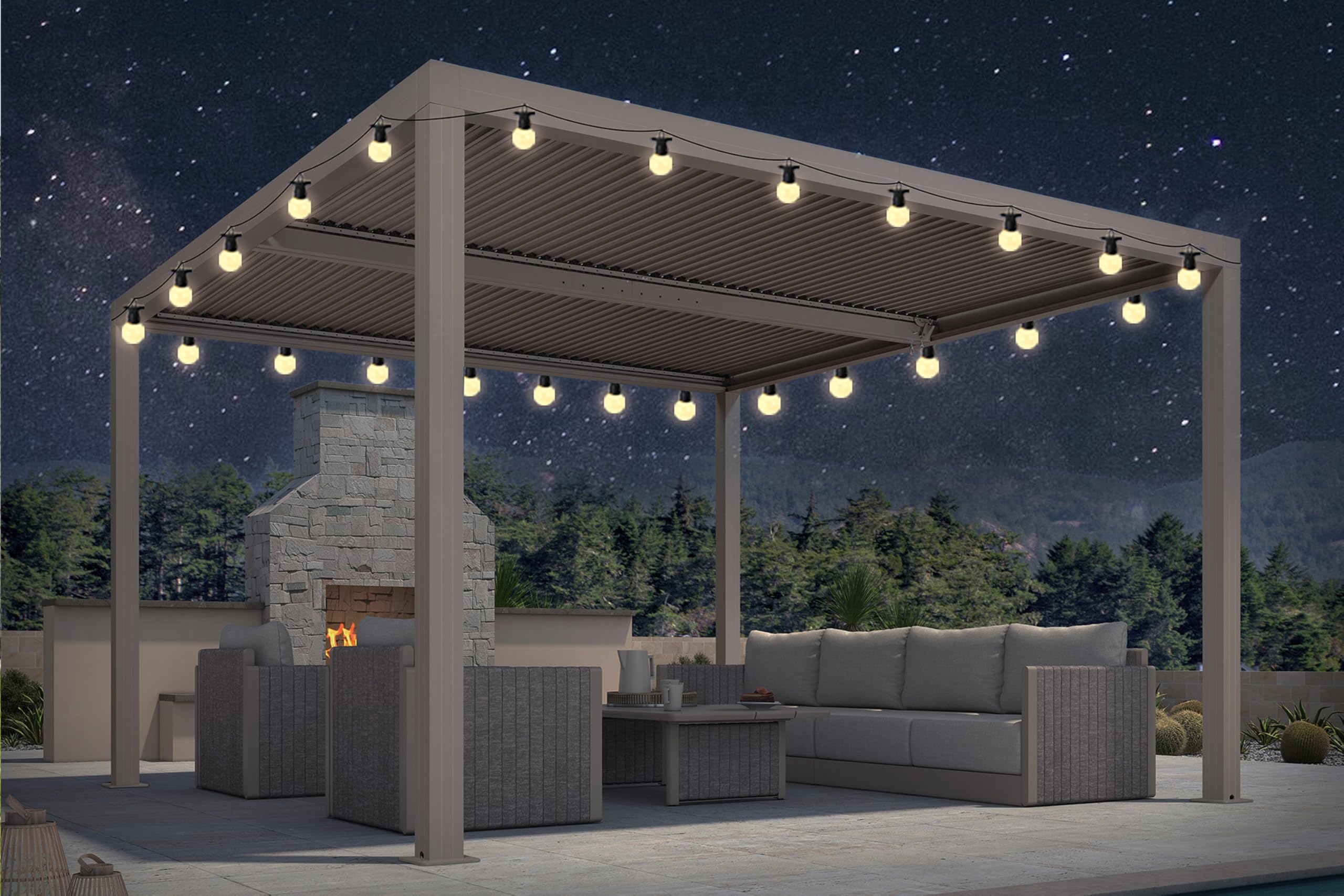 PURPLE LEAF 12x12 Louvered Pergola