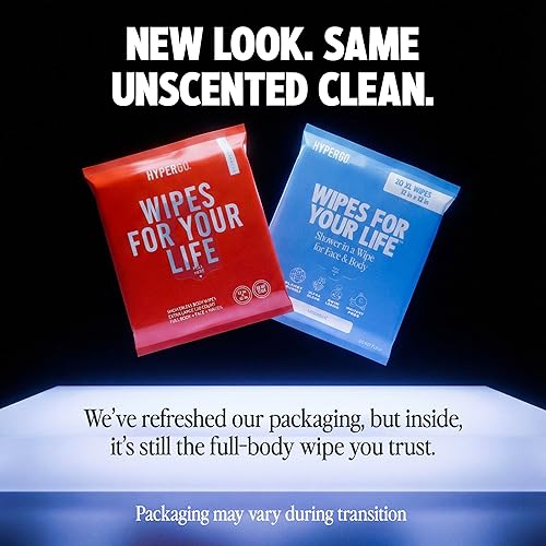Miniatura 2 de HyperGo Toallitas corporales XL para mujeres y hombres  Toallitas limpiadoras de cuerpo completo sin enjuague de 12 x 12 pulgadas, 2  20 paquetes