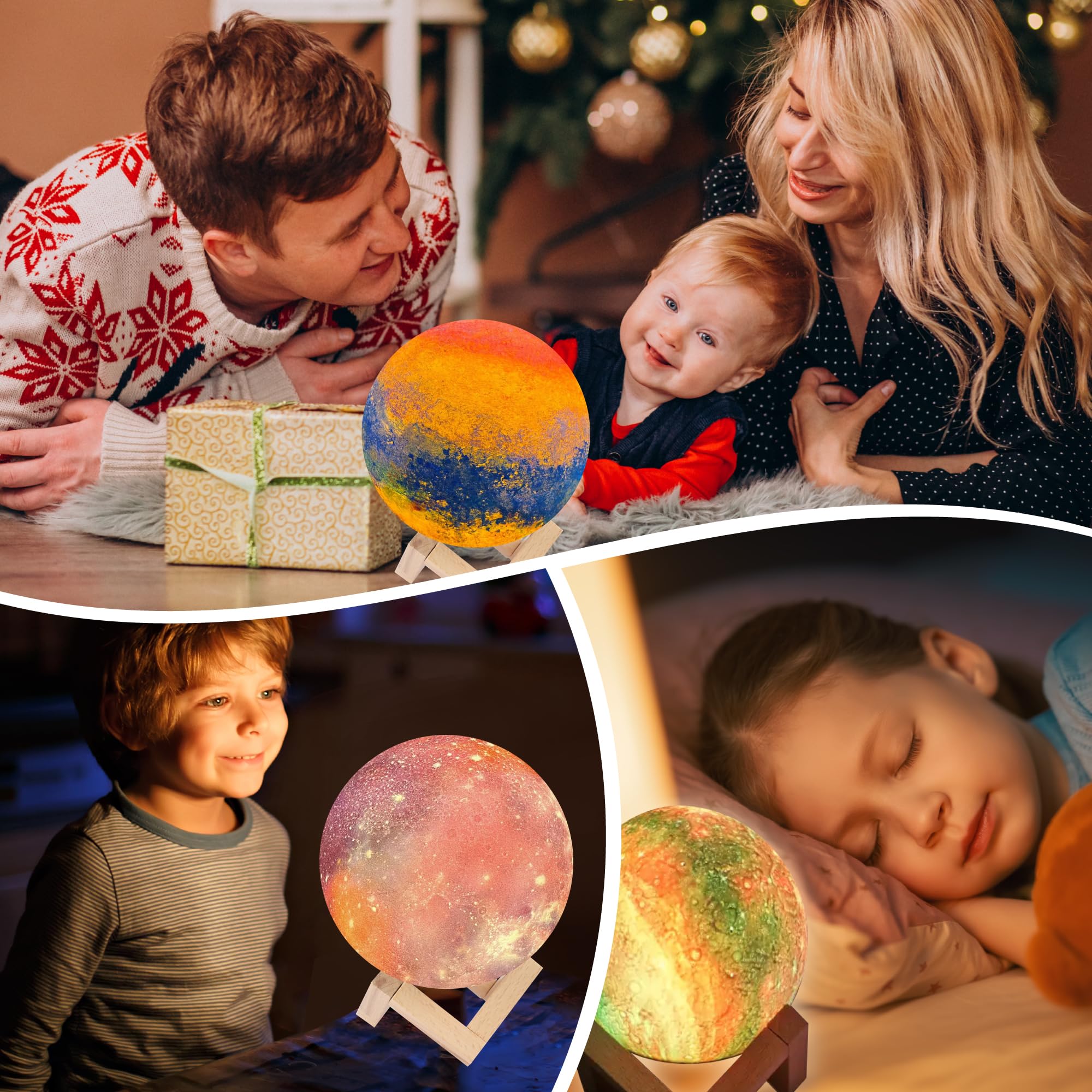 BLOT Lampada Luna Kit Pittura Bambini 3D DIY Moon Lamp Kit con Pennelli Set Pittura Lavoretti Creativi per Bambini Giocattoli Regalo di Compleanno Perfetto per Bambina 3-12 Anni