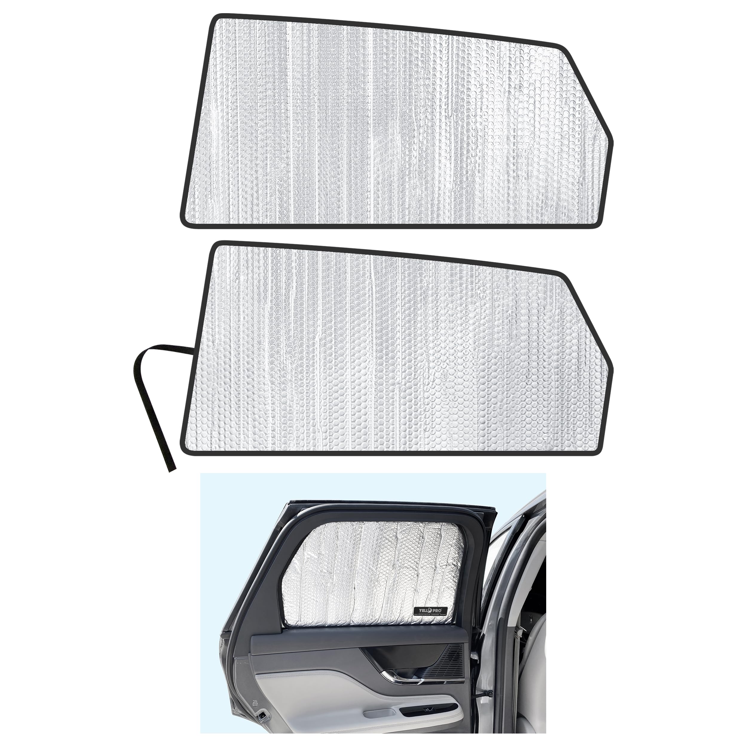YelloPro Side Window Rear Seat 2nd Row Sunshade (Set of 2) Custom Fit for 2020 2021 2022 2023 2024 2025 Lincoln Corsair SUV, Standard, Reserve, UV Reflector Sun Protection (Made in USA)