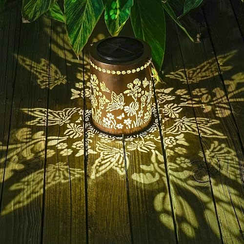 13.4" Large Size Butterfly Solar Hanging Lanterns, Upgraded Solar Panel