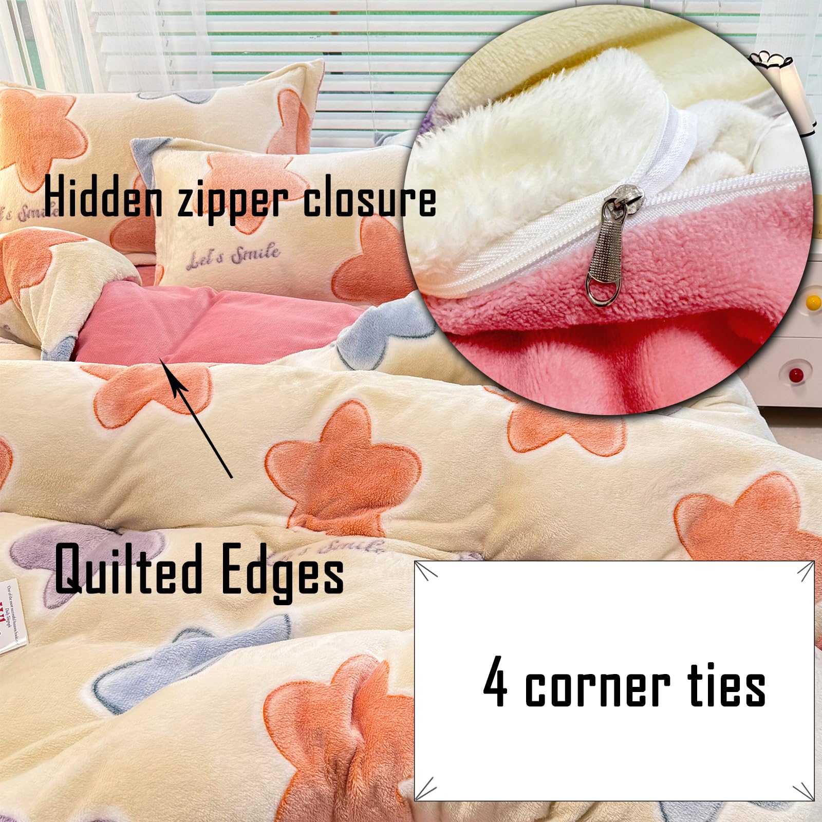 MorroMorn Twin Bedding Sets, Pink Duvet Cover Set, Kawaii Cream Cake Fluffy Comforter Covers Blanket Ultra Soft for Girls Kids Toddler Teen Women Twin/Twin XL Size