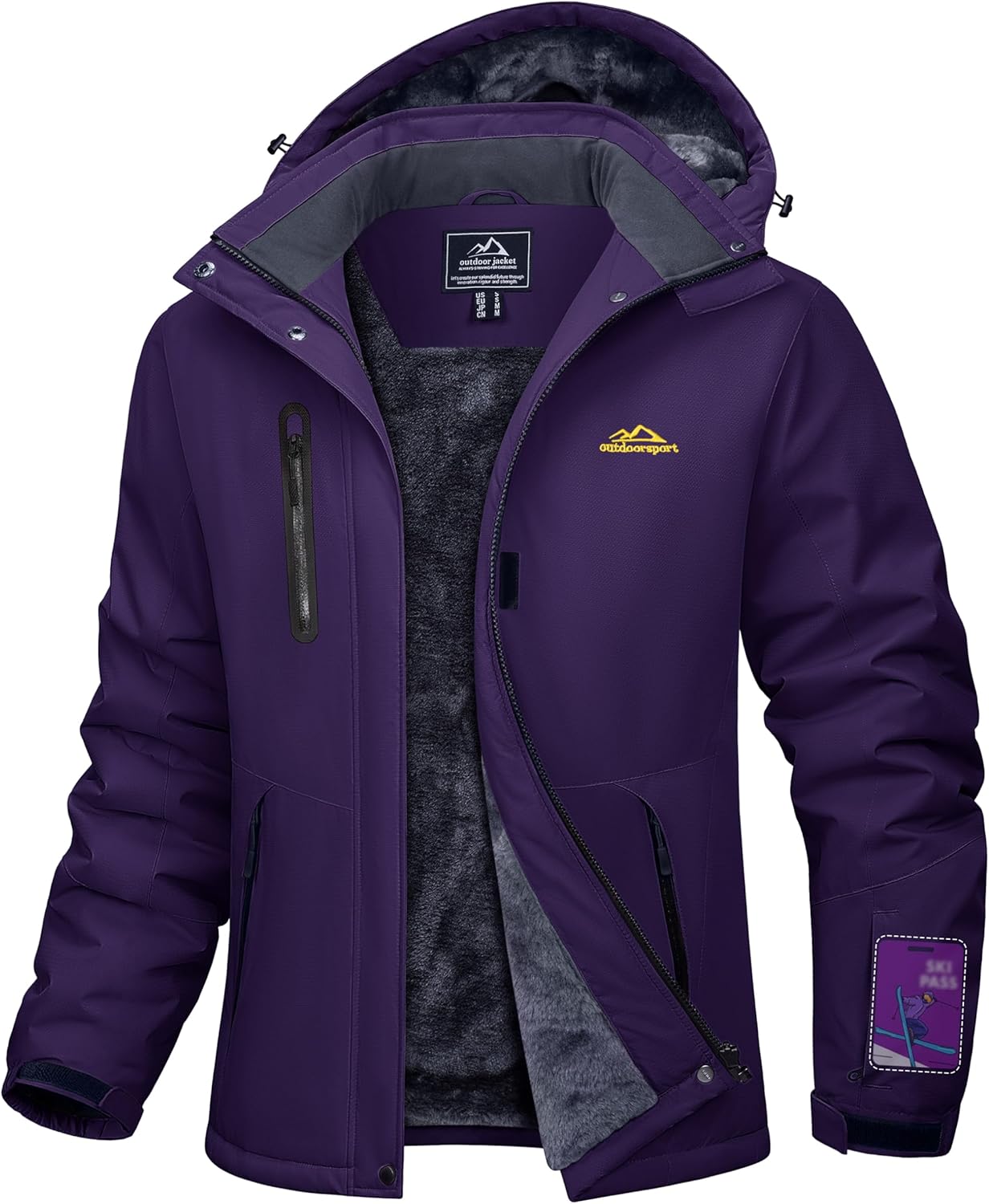 MAGCOMSEN Women's Winter Coats Waterproof Insulated Snow Ski Jacket Hood Fleece Lined Warm Mountain Snowboarding Windbreaker