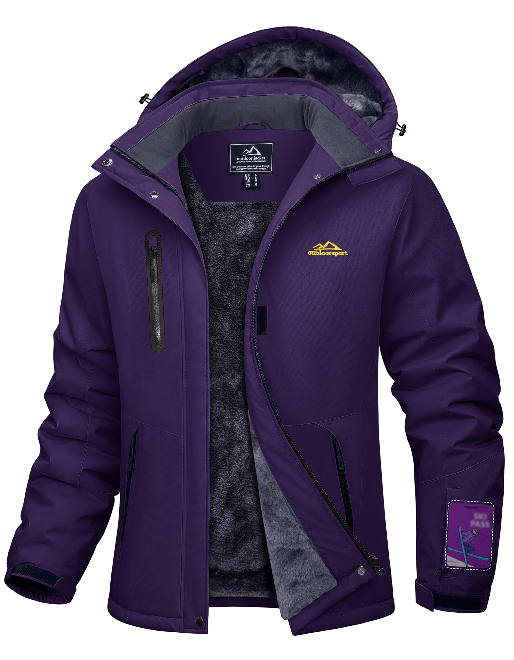 MAGCOMSEN Women's Winter Coats Waterproof Insulated Snow Ski Jacket Hood Fleece Lined Warm Mountain Snowboarding Windbreaker