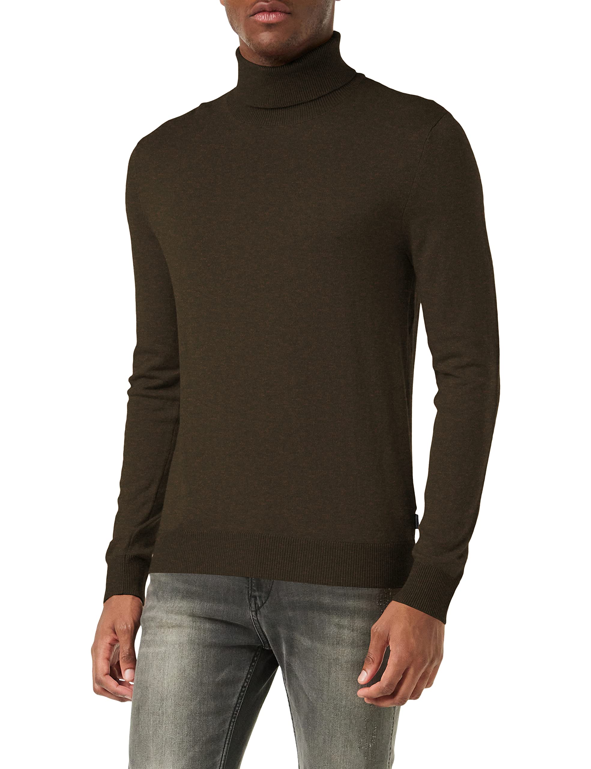 JACK & JONES Jjeemil Knit Roll Neck Noos Dolcevita, Verde (Olive Night Detail: Melange), XL Uomo