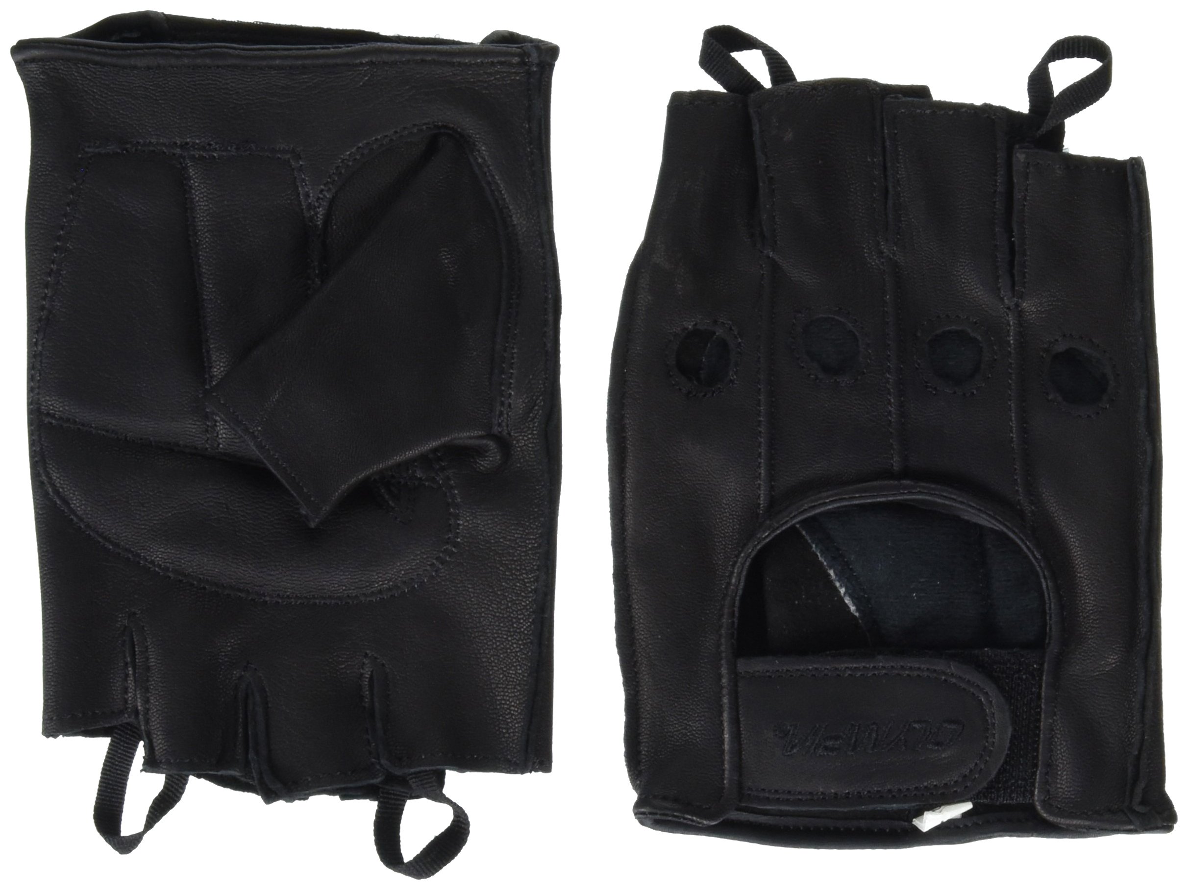 Olympia 407 Fingerless Gel Classic Motorcycle Gloves (Black, Medium)