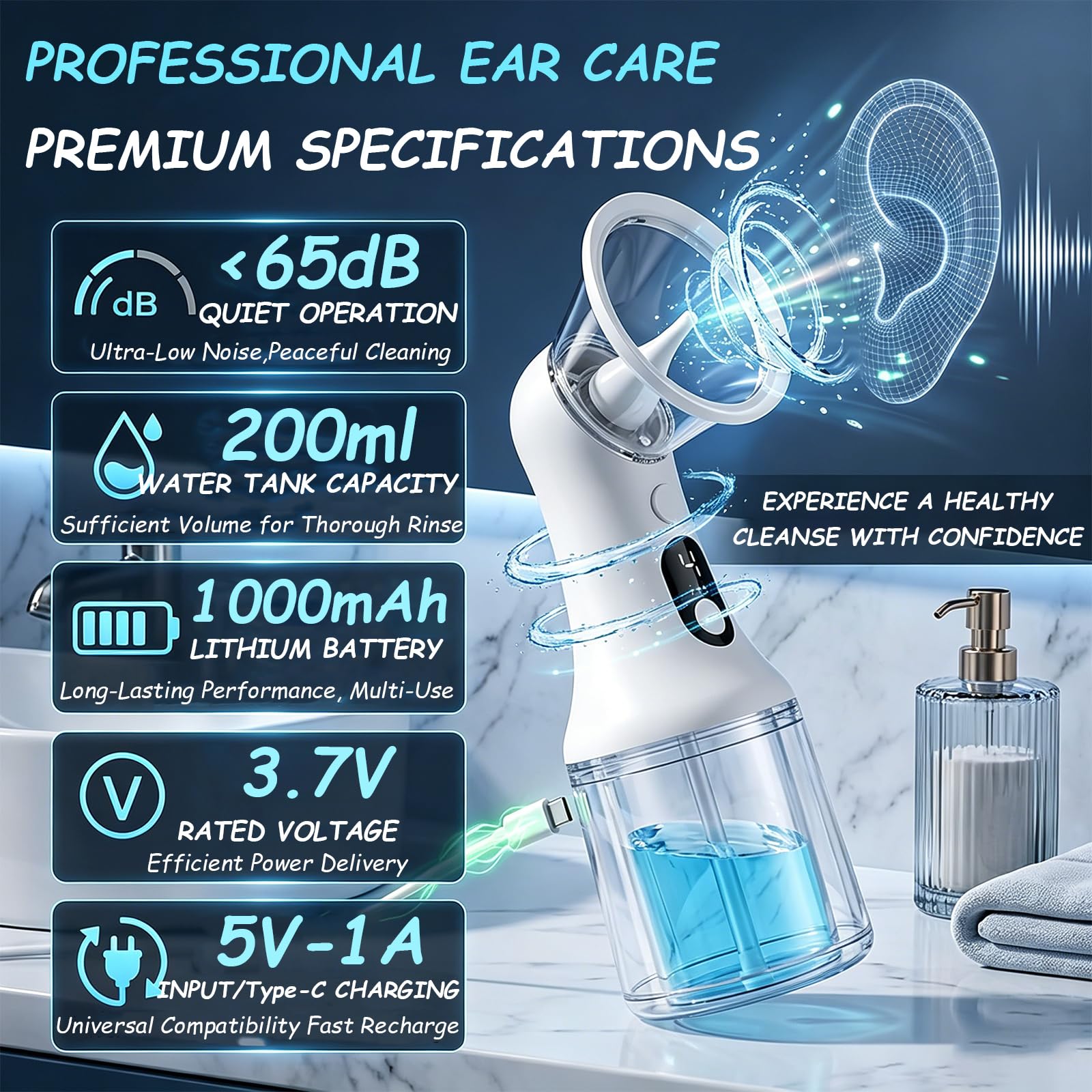 Nettoyeur d'oreilles,Kit éLectrique D'éLimination du CéRumen