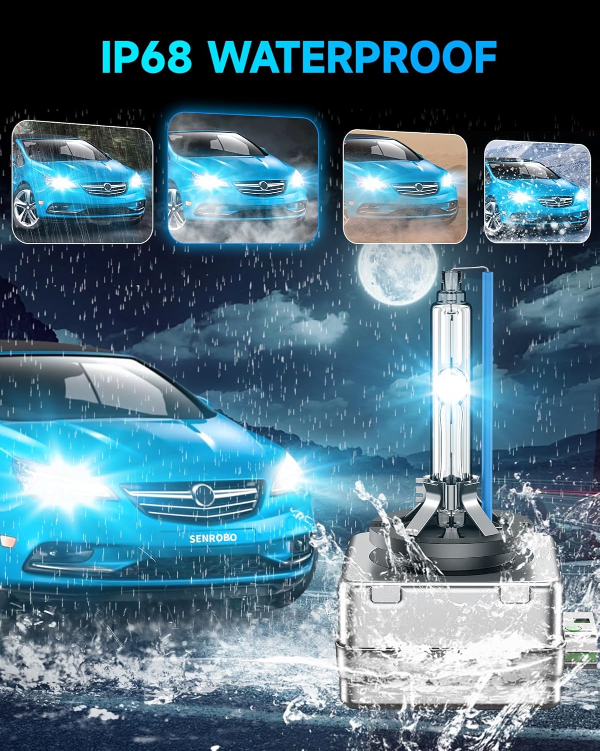 D3S HID Bulb Fit for Buick Enclave LaCrosse Regal Envision 2014-2018 13587843 OEM 35W Projector D3S Xenon Headlight Bulbs Replace, 8000K Blue Super Bright D3SC1 Bi-xenon Light, Pack of 2