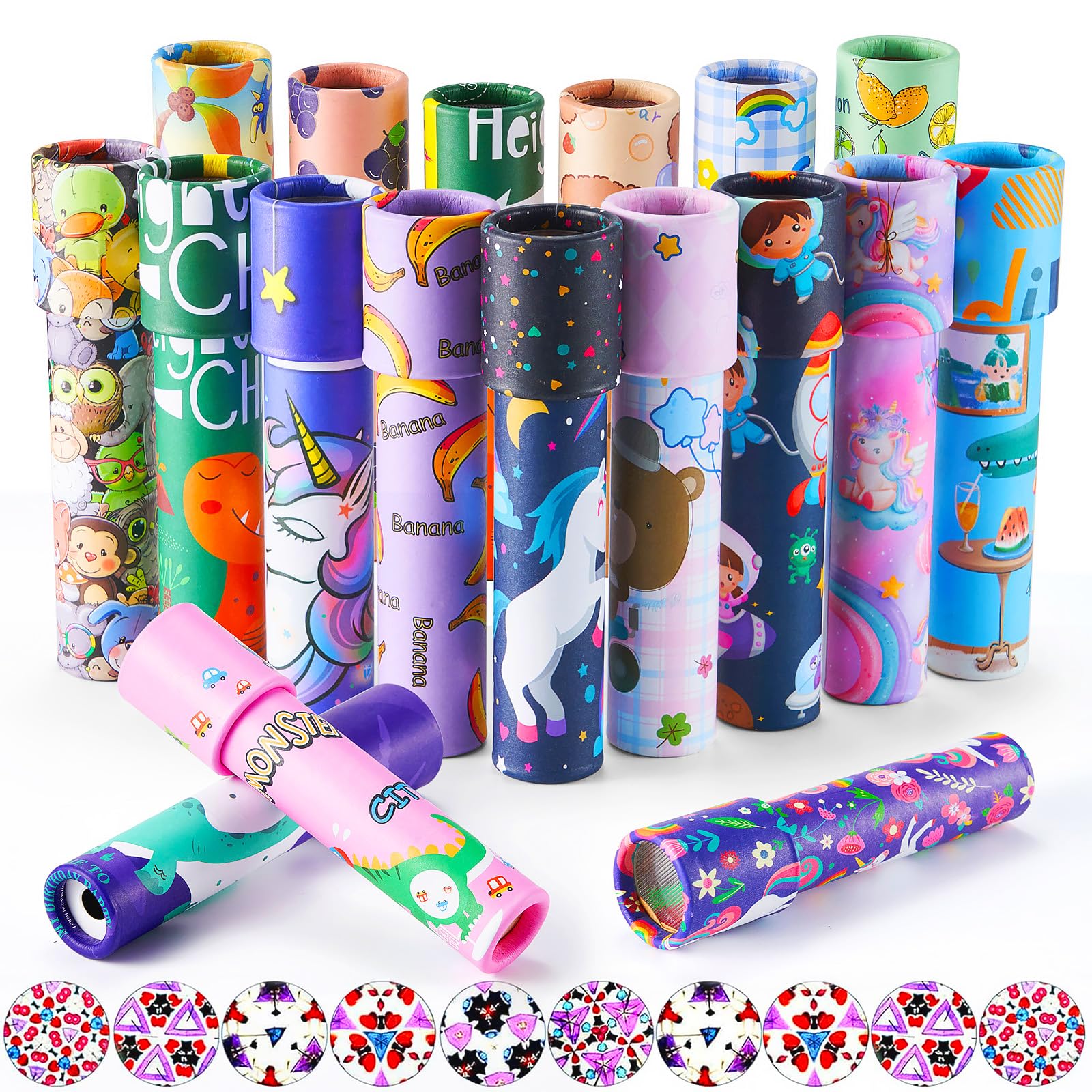 YUBAGOWU Kaleidoscopes Kid,School Classrooms Student Prize Rewards,Children Birthday Gifts Loot Bag Fillers,Goodie Bag Items Party Favors for Kids (18PCS)