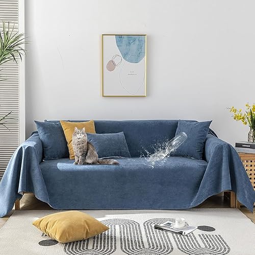 STACYPIK Fundas de sofá impermeables minimalistas duraderas, a prueba de fugas, para niños y mascotas, protector de muebles antideslizante para sofá