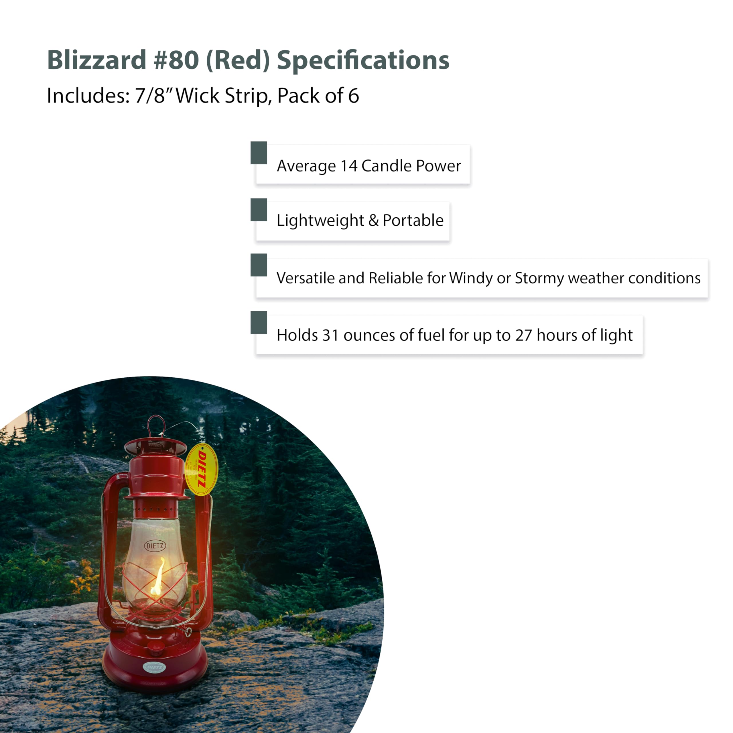 Amazon.com: Light of Mine - Dietz #80 Blizzard Red Oil Lantern
