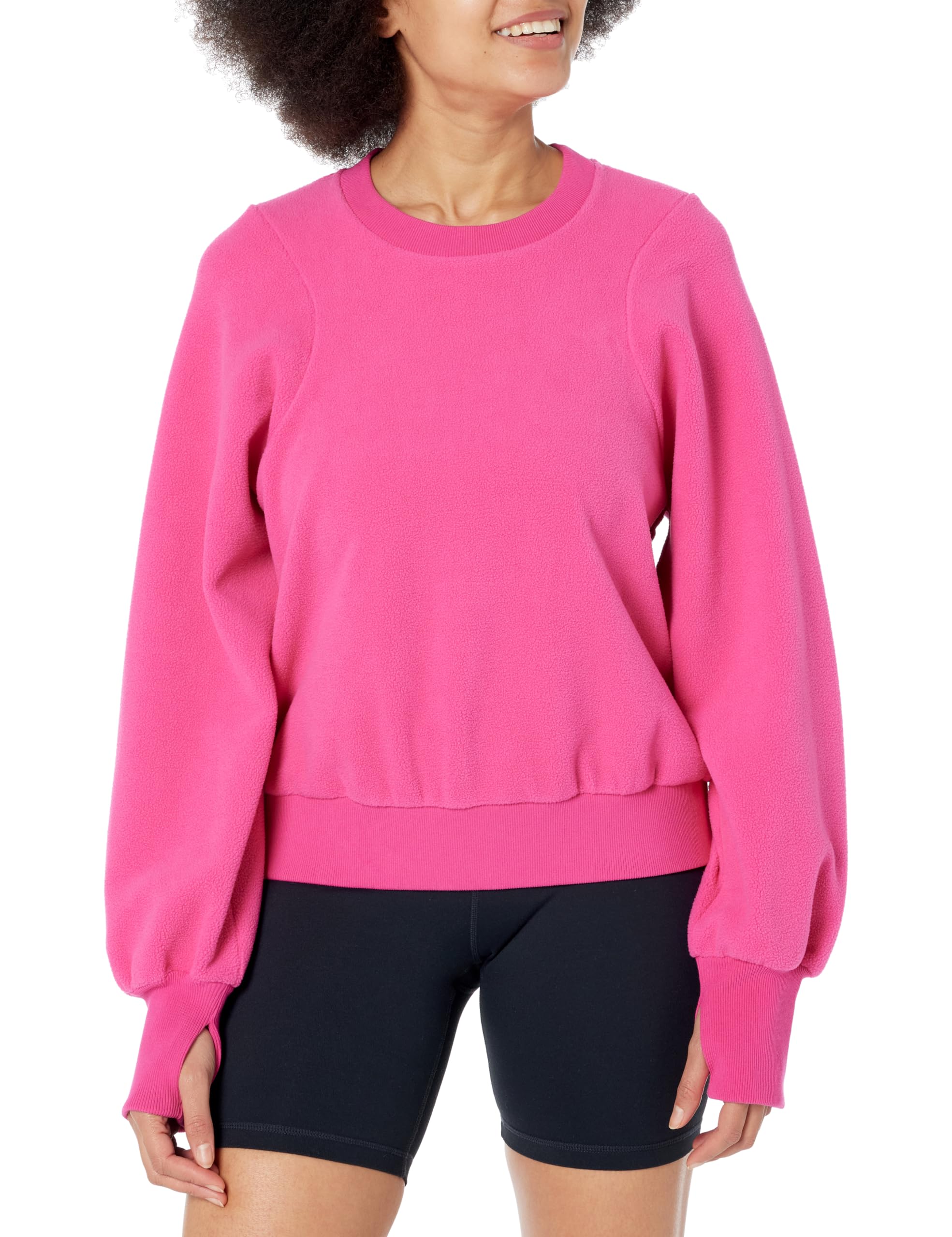 Women's Compass Sherpa Fleece Long Sleeve Crewneck Sweatshirt